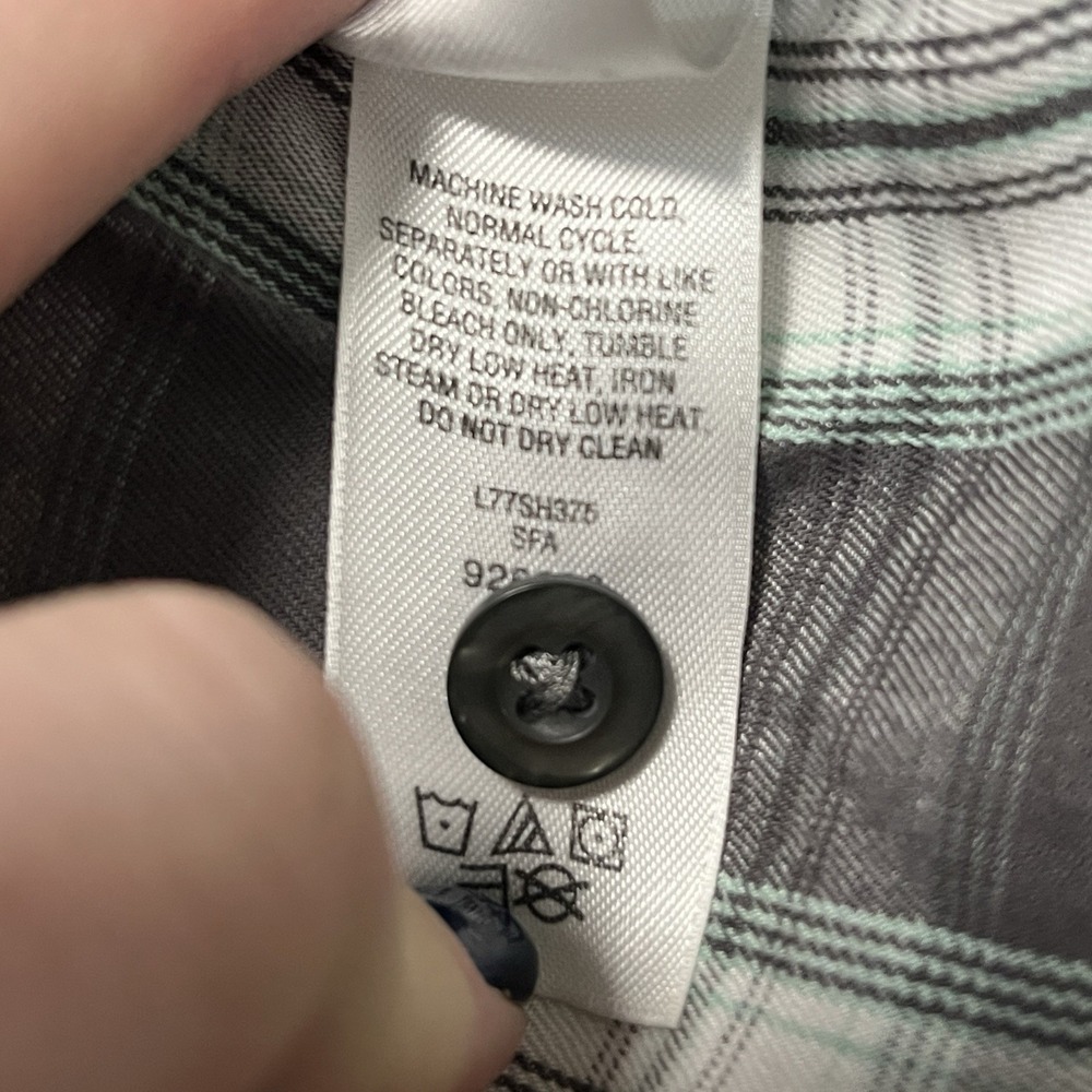 Cabela's Womens XL Shirt Gray Plaid Flannel Long Sleeve Button-Up Pockets Light - Picture 9 of 9
